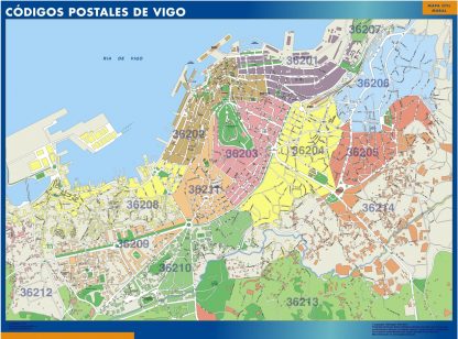Vigo códigos postales plastificado
