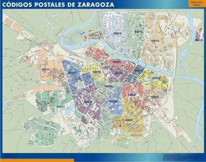Zaragoza códigos postales plastificado