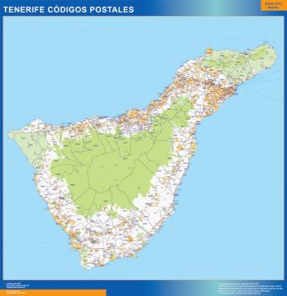Isla Tenerife códigos postales plastificado gigante