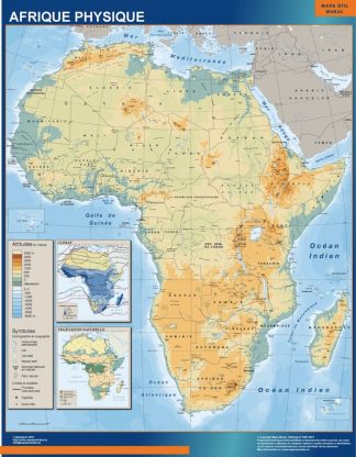 Mapa Africa Fisico plastificado gigante