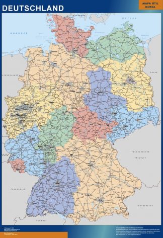 Mapa Alemania plastificado gigante