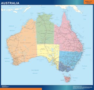 Mapa Australia plastificado gigante