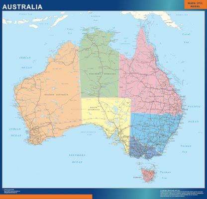 Mapa Australia plastificado gigante