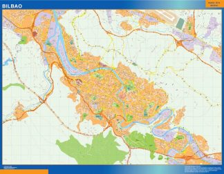 Mapa Bilbao callejero plastificado gigante