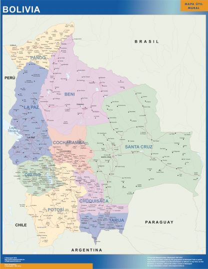 Mapa Bolivia plastificado gigante