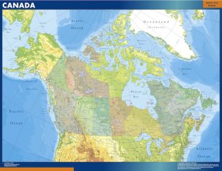 Mapa Canada plastificado gigante
