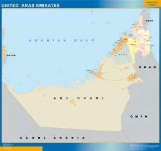 Mapa Emiratos Arabes Unidos plastificado gigante