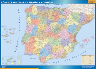 Mapa Espana Codigos Postales plastificado gigante