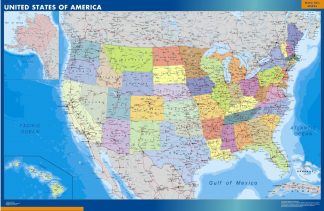 Mapa Estados Unidos de America plastificado plastificado gigante