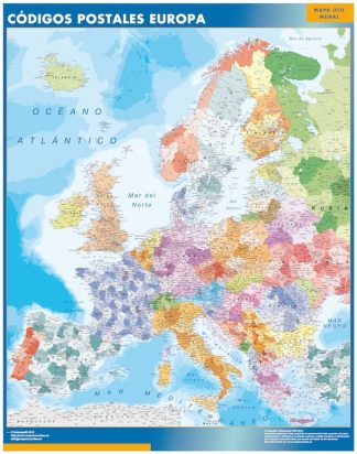 Mapa Europa Codigos Postales plastificado gigante