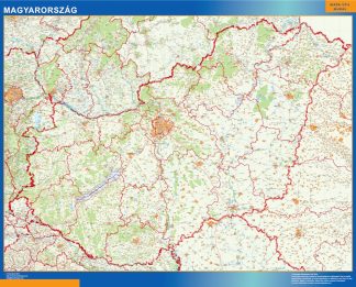 Mapa Hungria plastificado gigante