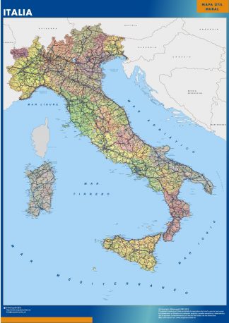 Mapa Italia plastificado plastificado gigante