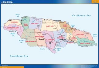 Mapa Jamaica plastificado gigante