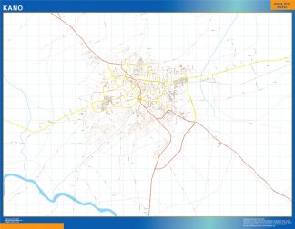 Mapa Kano en Nigeria plastificado gigante