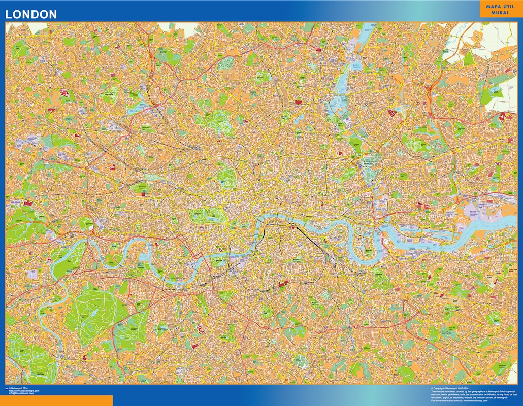 Mapa Londres plastificado gigante