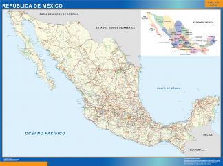 Mapa Mexico plastificado gigante