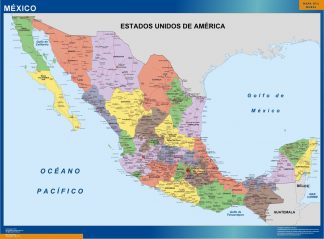 Mapa Mexico Politico plastificado gigante