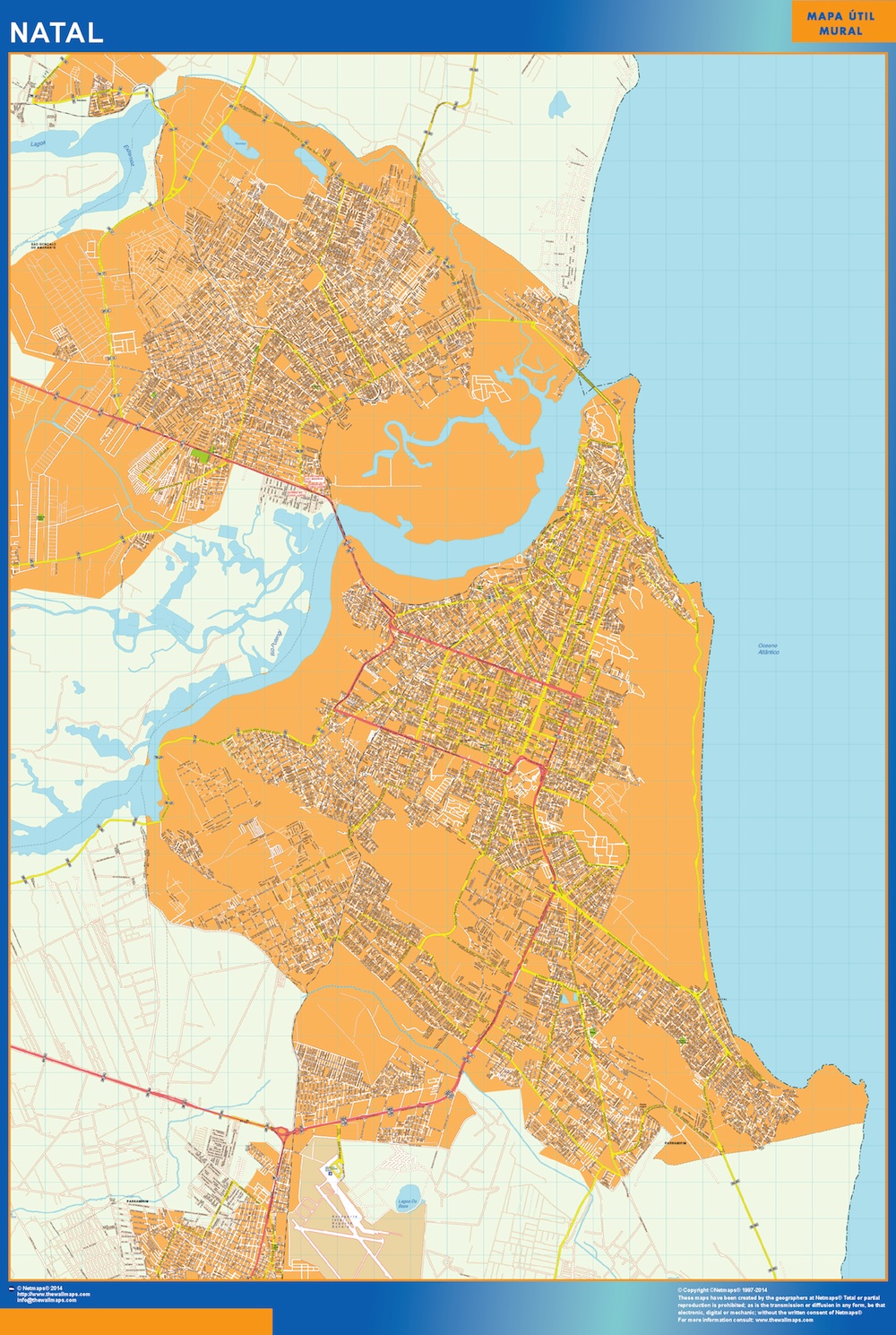 Mapa Natal Brasil plastificado gigante