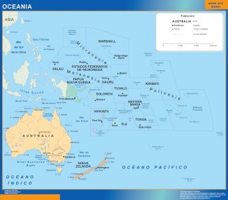 Mapa Oceania plastificado gigante