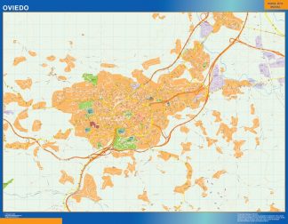 Mapa Oviedo callejero plastificado gigante