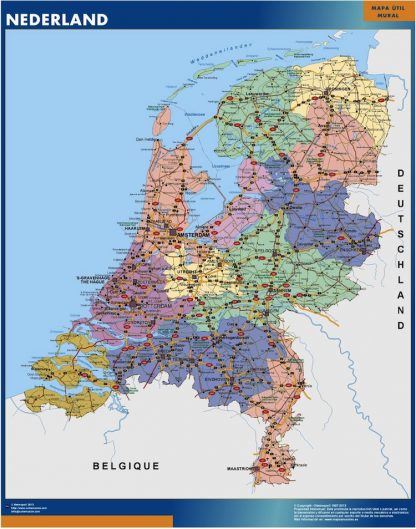 Mapa Paises Bajos plastificado gigante