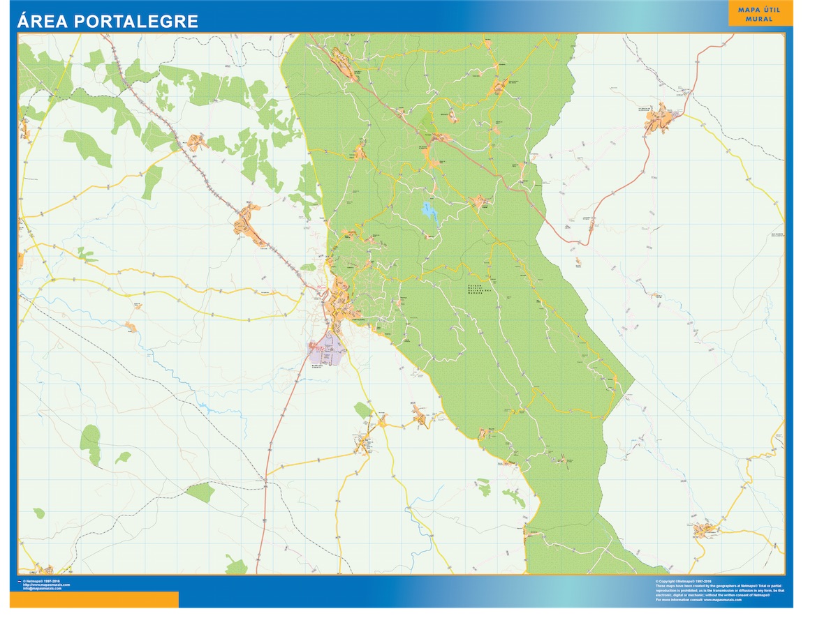 Mapa Portalegre área urbana plastificado plastificado gigante