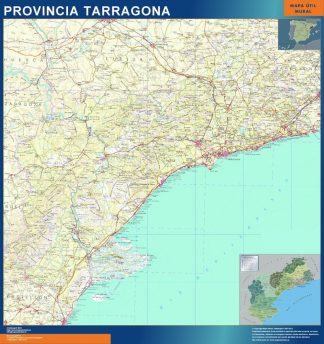 Mapa Provincia Tarragona plastificado gigante