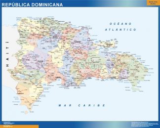 Mapa Republica Dominicana plastificado gigante