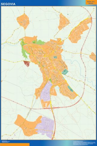 Mapa Segovia callejero plastificado gigante