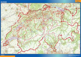 Mapa Suiza plastificado gigante