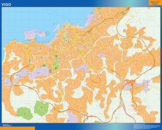 Mapa Vigo callejero plastificado gigante