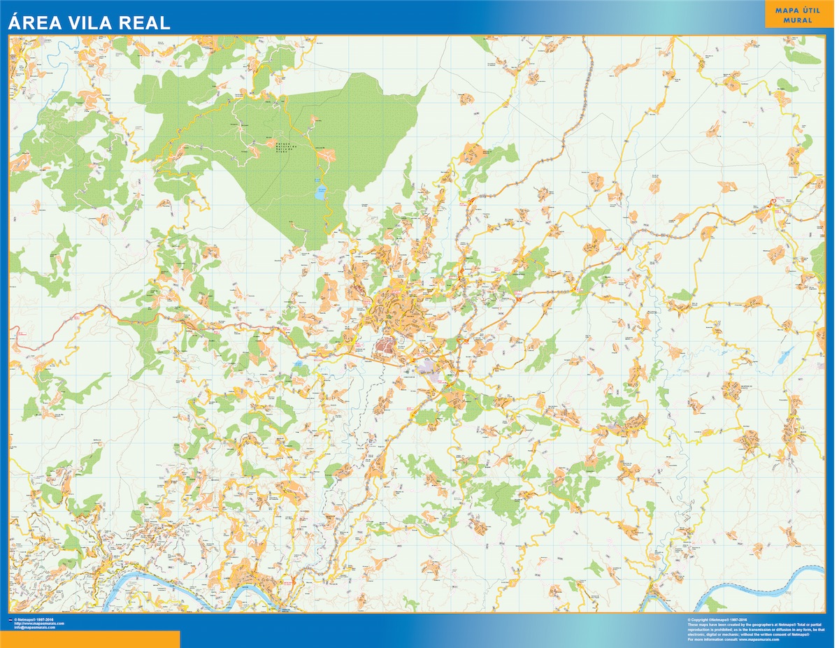Mapa Vila Real área urbana plastificado gigante