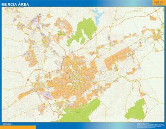 Mapa carreteras Murcia Area plastificado gigante