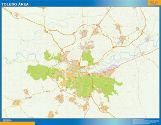 Mapa carreteras Toledo Area plastificado gigante