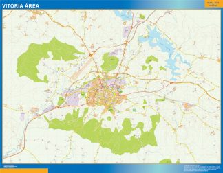 Mapa carreteras Vitoria Area plastificado gigante