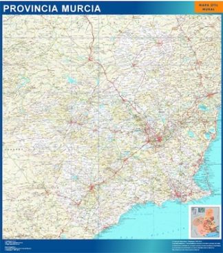 Mapa de Region Murcia plastificado gigante