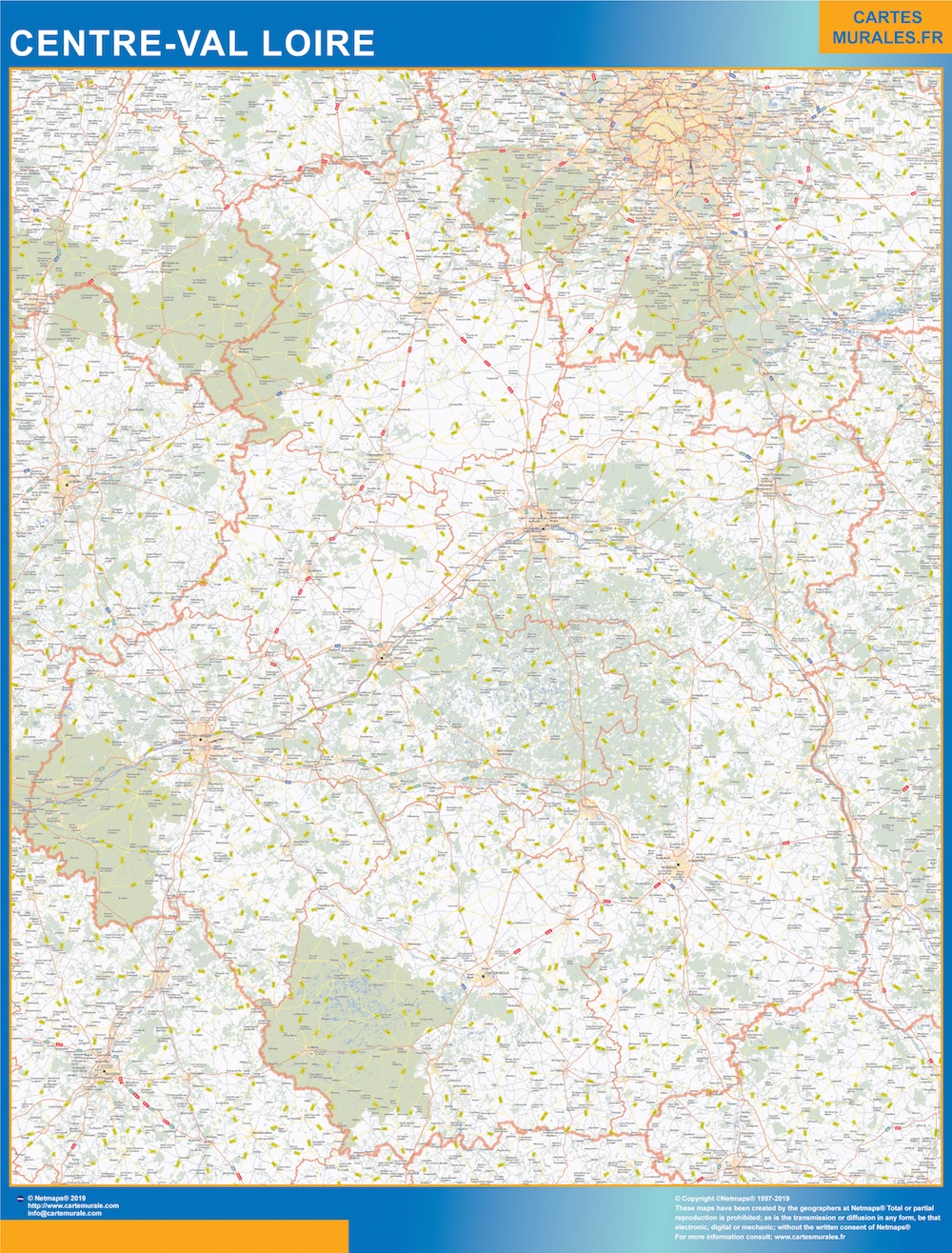 Region Centre Val Loire plastificado gigante